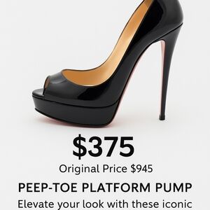 AUTHENTIC 💯Christian Louboutin Black Peep-Toe Heels